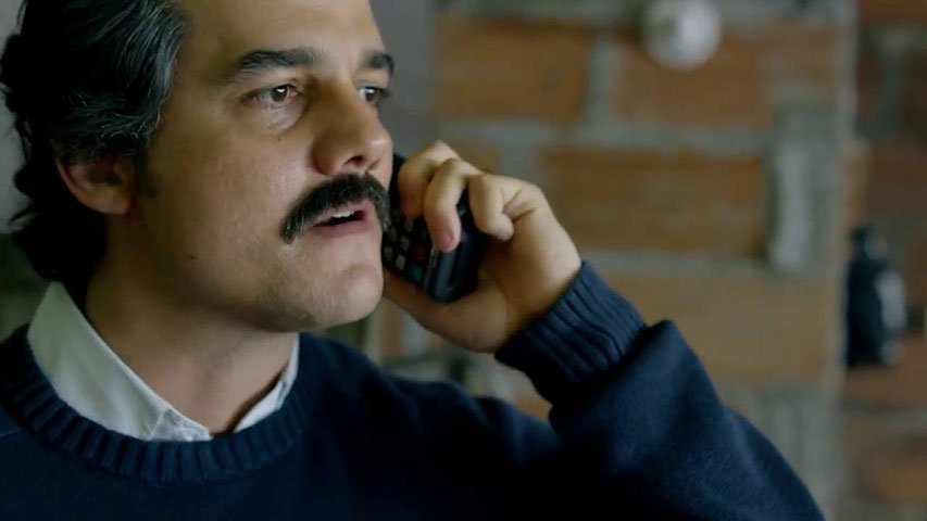 Wagner Moura as Pablo Escobar in Narcos